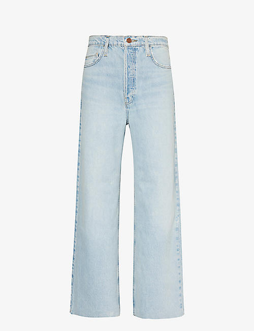 FRAME: Baggy wide-leg high-rise recycled-cotton jeans