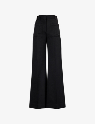 VICTORIA BECKHAM: Alina straight-leg high-rise woven-blend trousers