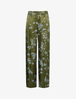 VICTORIA BECKHAM: Wide-leg floral-print woven trousers