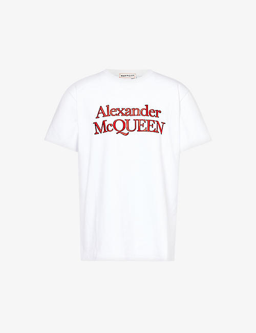 ALEXANDER MCQUEEN: Logo-print crewneck cotton-jersey T-shirt