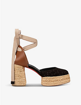 CHRISTIAN LOUBOUTIN: Brigissima suede heeled sandals