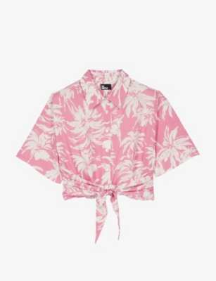 THE KOOPLES: Floral-print self-tie woven shirt