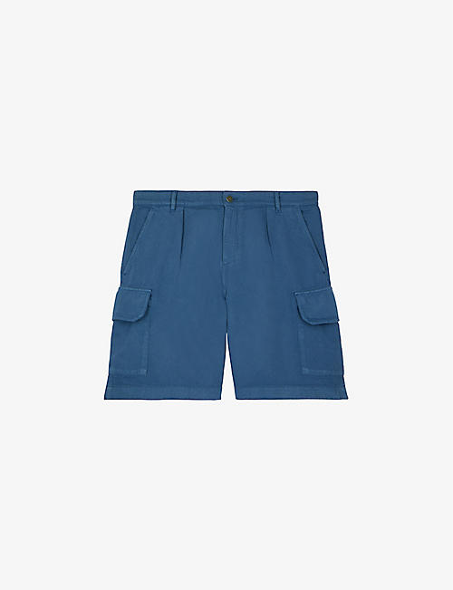 THE KOOPLES: Patch-pocket regular-fit cotton and linen-blend shorts