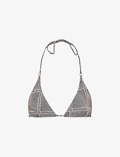 AWAY THAT DAY: Rio graphic-print triangle-cup stretch-recycled polyamide bikini top