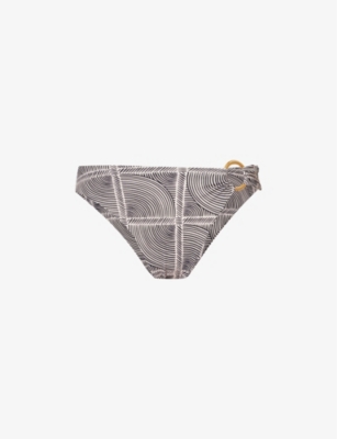 AWAY THAT DAY: Acapulco graphic-print mid-rise stretch-recycled polyamide bikini bottoms