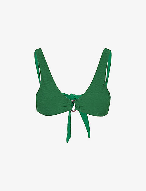 AWAY THAT DAY: Anguilla plunge-neck stretch-recycled polyamide bikini top