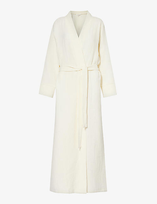 THE NAP CO: Crinkled belted cotton robe