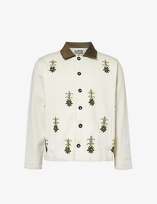KARTIK RESEARCH: Zardozi-embroidered cropped cotton jacket