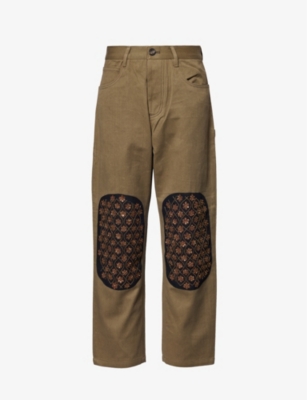 KARTIK RESEARCH: Double-knee embellished-panel cotton trousers