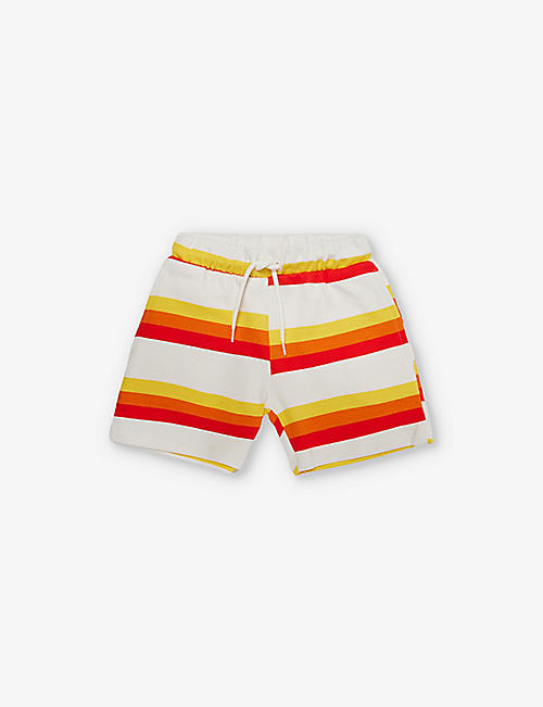 MINI RODINI: Stripe-print organic-cotton shorts 1.5-11 years