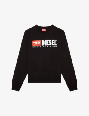 DIESEL: S-Ginn-Div logo-appliqué cotton-jersey sweatshirt