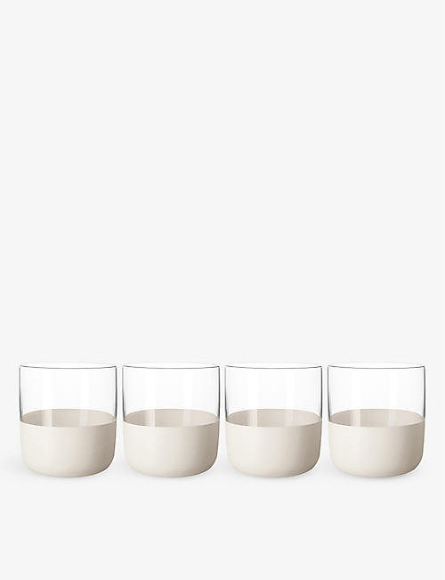 VILLEROY & BOCH: Manufacture Rock blanc shot crystal glasses set of four