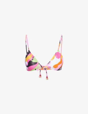 SEAFOLLY: Rio abstract-print stretch-recycled polyester bikini top