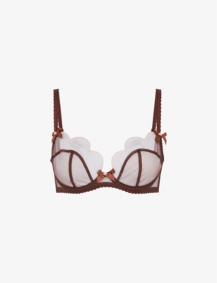 AGENT PROVOCATEUR: Lorna scalloped tulle underwired bra