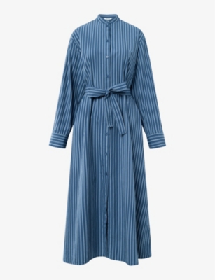 NUE NOTES: Claude stripe midi cotton shirt dress