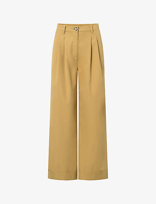 NUE NOTES: Gosta wide-leg mid-rise cotton-blend trousers