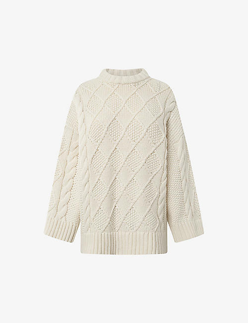 NUE NOTES: Charlie cabel-knit cotton-blend jumper
