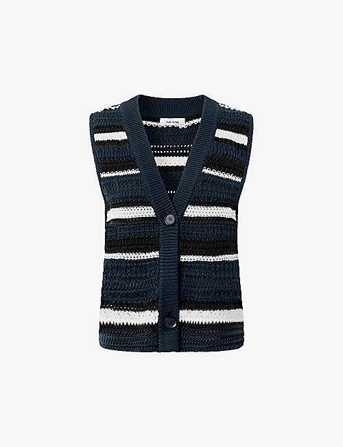 NUE NOTES: Rodney stripe crochet-knit vest
