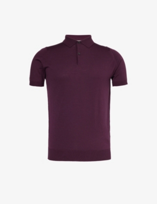 JOHN SMEDLEY: Payton short-sleeved wool-knit polo shirt