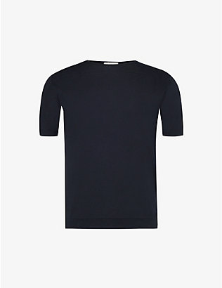 JOHN SMEDLEY: Belden short-sleeve cotton knitted T-shirt
