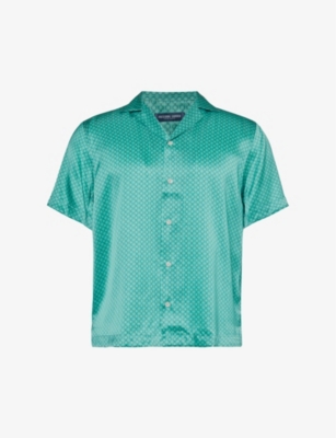 FRESCOBOL CARIOCA: Graphic-print short-sleeved silk shirt