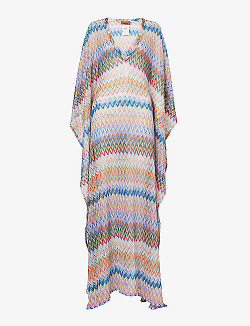 MISSONI: Abstract-pattern relaxed-fit knitted kaftan