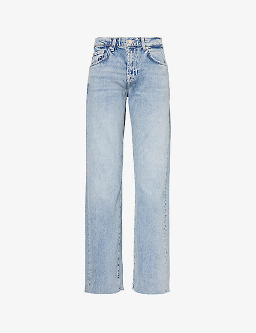 7 FOR ALL MANKIND: Tess straight-leg high-rise stretch-denim jeans