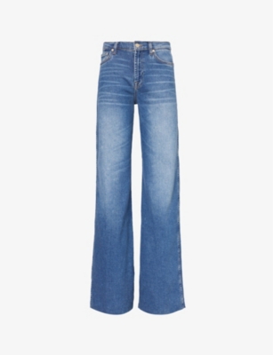 7 FOR ALL MANKIND: Lotta wide-leg mid-rise stretch-denim jeans