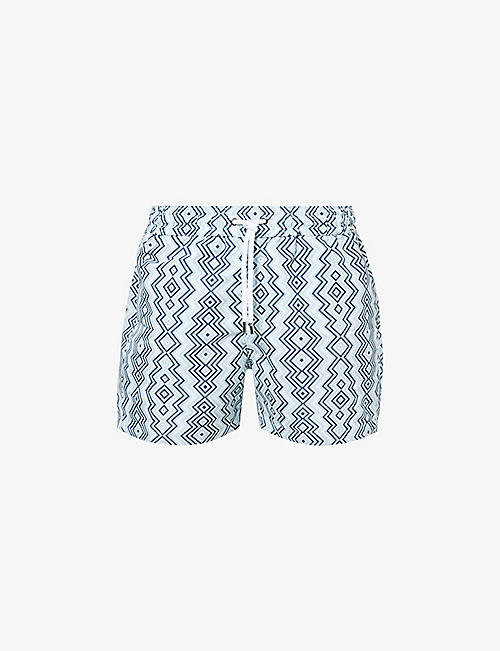 FRESCOBOL CARIOCA: Angra Camada graphic-print recycled-polyester swim shorts