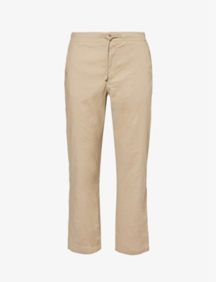 FRESCOBOL CARIOCA: Mendes tapered-leg stretch-linen and cotton-blend trousers