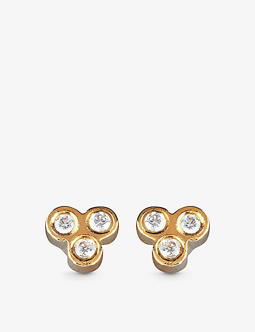 LA MAISON COUTURE: MATILDE Seed recycled 14ct white-gold and 0.024ct brilliant-cut diamond stud earrings
