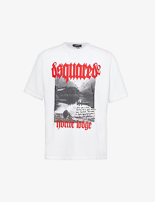 DSQUARED2: Horror Lodge graphic-print relaxed-fit cotton-jersey T-shirt