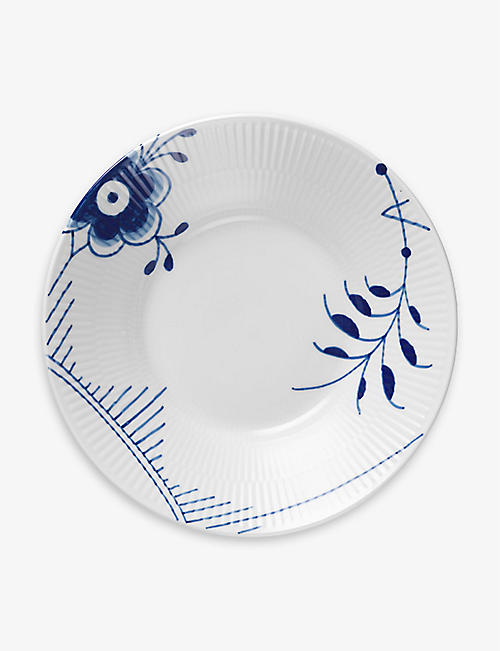 ROYAL COPENHAGEN: Blue Fluted Mega deep porcelain plate 21cm