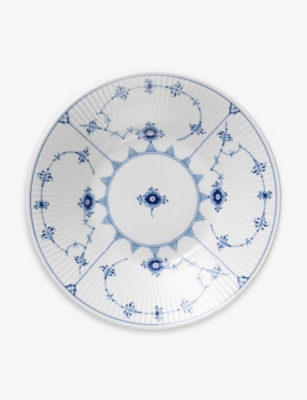 ROYAL COPENHAGEN: Blue Fluted Plain deep porcelain plate 21cm