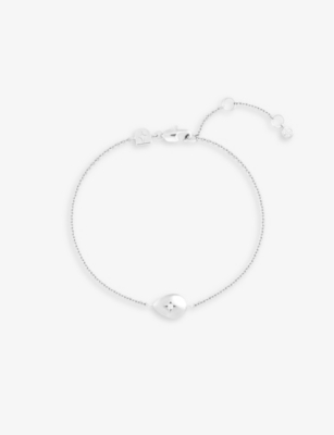 ASTRID & MIYU: Pear Charm rhodium-plated recycled sterling-silver and cubic zirconia bracelet