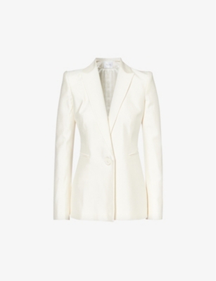 GALVAN LONDON: Sorrento padded-shoulder woven-blend blazer