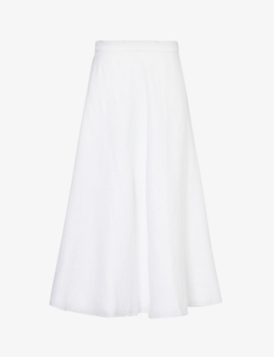 REFORMATION: Maia flared linen midi skirt