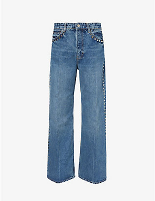 REFORMATION: Cary high-rise wide-leg organic denim-blend jeans