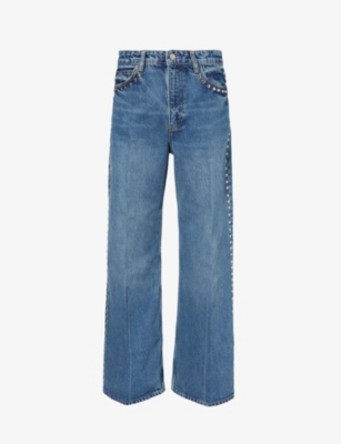 REFORMATION: Cary high-rise wide-leg organic denim-blend jeans