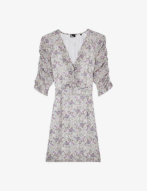 THE KOOPLES: Laced floral-print woven mini dress