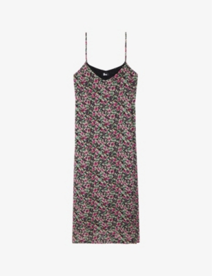 THE KOOPLES: Lace-embroidered floral-print woven midi dress