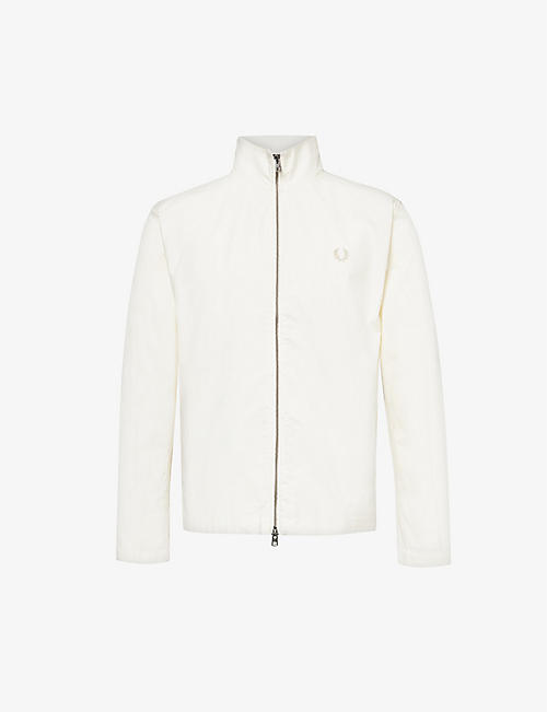 FRED PERRY: Brand-embroidered funnel-neck cotton jacket