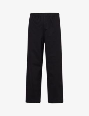 FRED PERRY: Twill-texture brand-embroidered relaxed-fit straight-leg cotton trousers