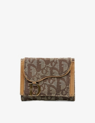 RESELFRIDGES: Pre-loved Dior Saddle fabric and leather wallet