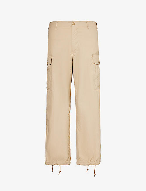 BEAMS PLUS: Ripstop belt-loop relaxed-fit wide-leg cotton trousers