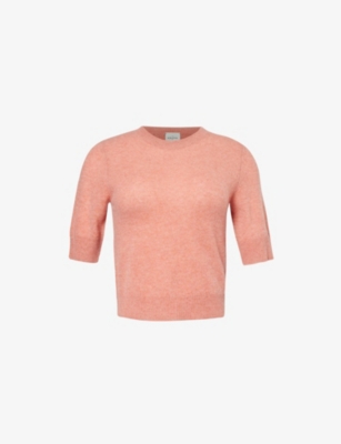 LE KASHA: Cropped short-sleeved organic-cashmere jumper