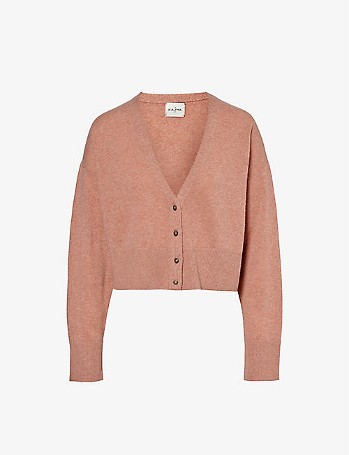 LE KASHA: Cropped relaxed-fit organic-cashmere cardigan