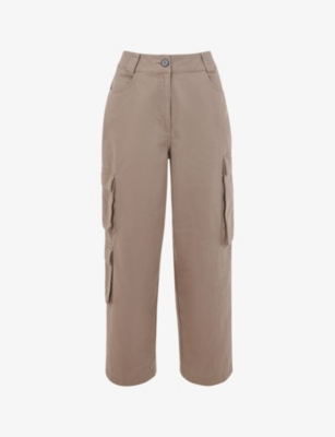 WHISTLES: Phoebe regular-fit high-rise cotton trousers