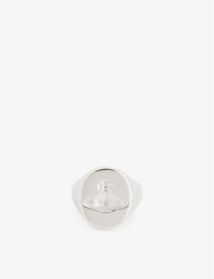 VIVIENNE WESTWOOD: Seal rhodium-plated sterling-silver ring