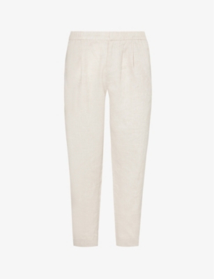 CHE: Regular-fit mid-rise linen trousers